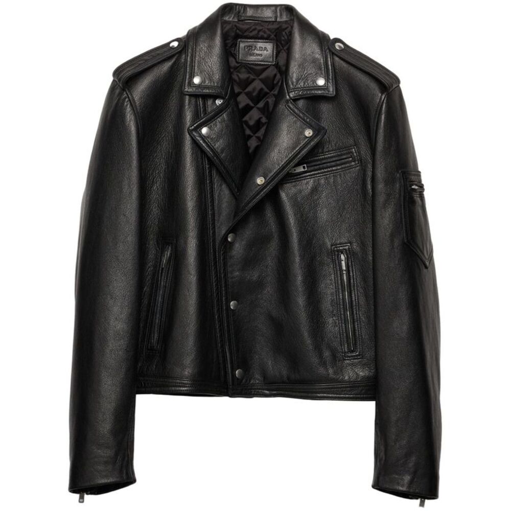 Prada Men Black Leather Jacket